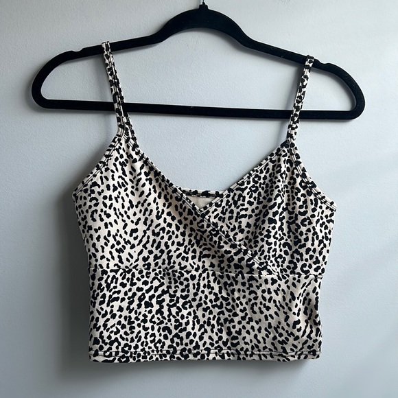 SHEIN Tops - ♥️5/$25♥️ Shein Cheetah Crop Top Tank, Medium, Spaghetti Strap, Night Out, NWOT